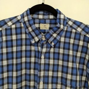 J Crew•Mens Plaid Casual Button Up Shirt sz LG